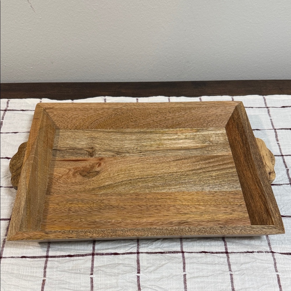 Hearth & Hand with Magnolia Wooden Tray with Beaded Garland - Picture 6 of 8
